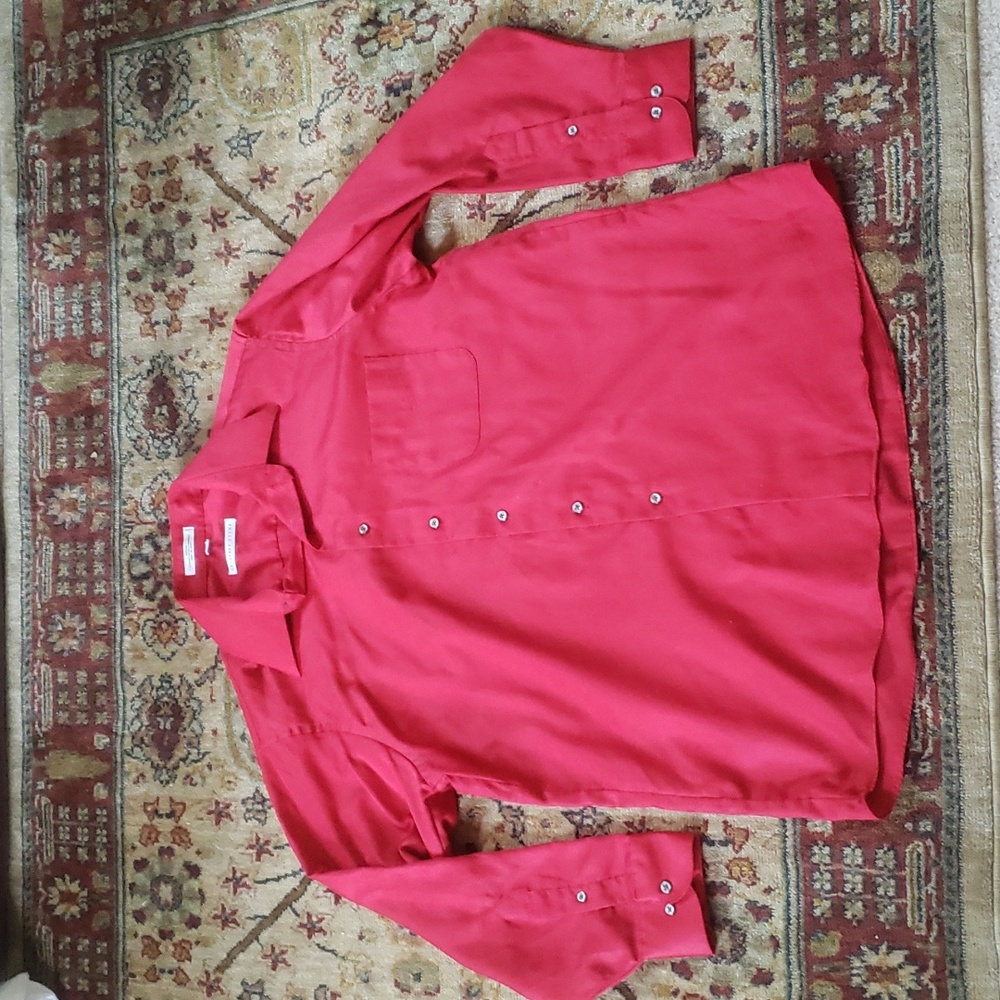Red Long Sleeve Button Down